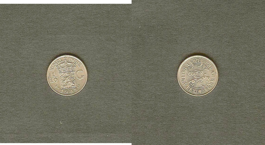 Dutch east indies 1/10 gulden 1942S BU